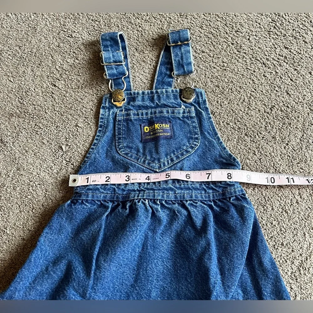Vintage OshKosh B’gosh Youth size 2T Denim Overall Dress